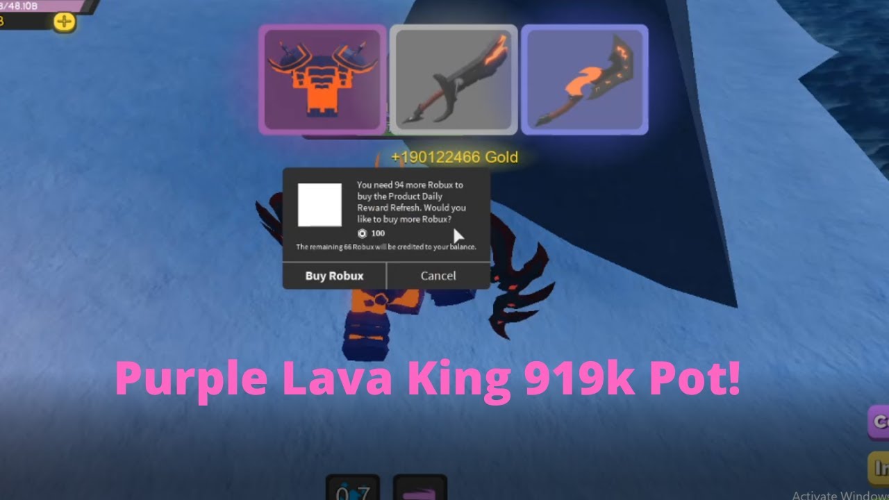 Getting Purple Lava King 919k Pot Chest From Daily Rewards Dungeon Quest Youtube - roblox dungeon quest king