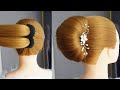 Simple French Bun Hairstyle Step By Step - Beautiful Hairstyle | Prom Hairstyle | Bridal Hairstyle