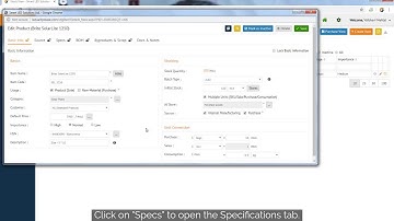 Managing Item Specifications in Genie ERP