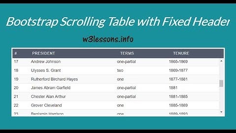 Bootstrap Scrolling Table with Fixed Header using CSS