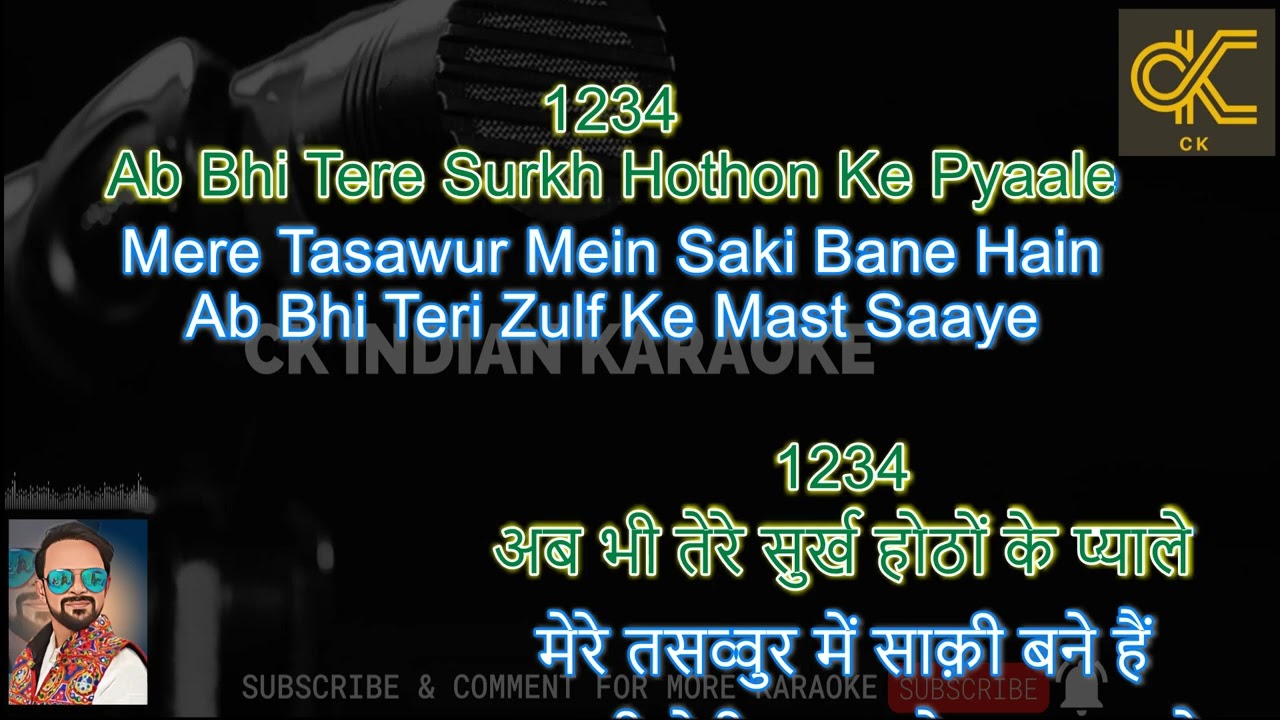 Dil Ke Jharoke Mein Tujhko Bithakar Karaoke With Scrolling Lyrics in Hindi & English