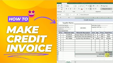 #excel_#how to make  Credit invoice.