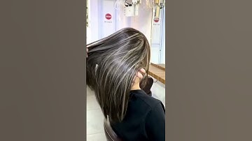 highlight ash grey #video #hair #color #reels #peekaboo #highlight #shortvideo #haircut