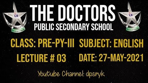 Class Pre-Py-3 English Lecture # 3 [27-May-2021] dpsryk