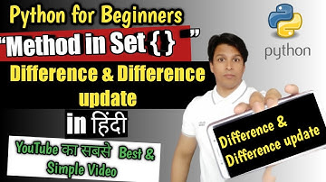 Python in Hindi For Beginners Lect-25 SET Methods {Symetric Difference and Symetric Diff Update}
