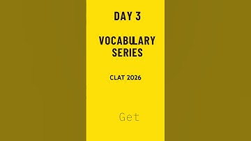 Everyday vocabulary series for your CLAT 2026 program and other exam. #legalenglish #clat