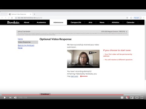 How to submit a video response with your Bowdoin application.