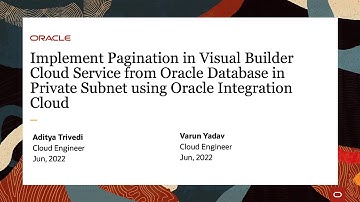 Implementing Pagination in Visual Builder Cloud Service to Database in Private Subnet