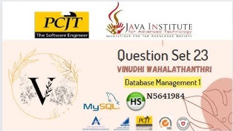 DBMS Question Set 23 || 1st Year | Java Institute | Vinudhi Wahalathanthri