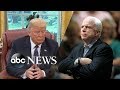 Trump breaks his silence on John McCain