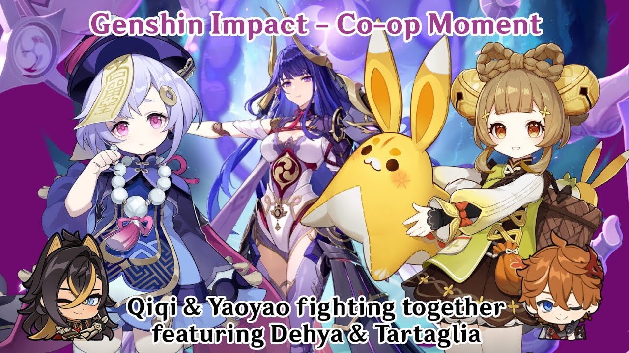 Qiqi & Yaoyao fighting together feat. Dehya & Tartaglia - Genshin ...