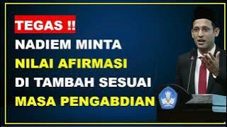 🔴TEGAS!! MAS MENTRI MINTA NILAI AFIRMASI DI TAMBAH SESUAI MASA  PENGABDIAN