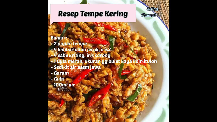 Resep Tempe Kering || Makanan Sederhana dan Nikmat