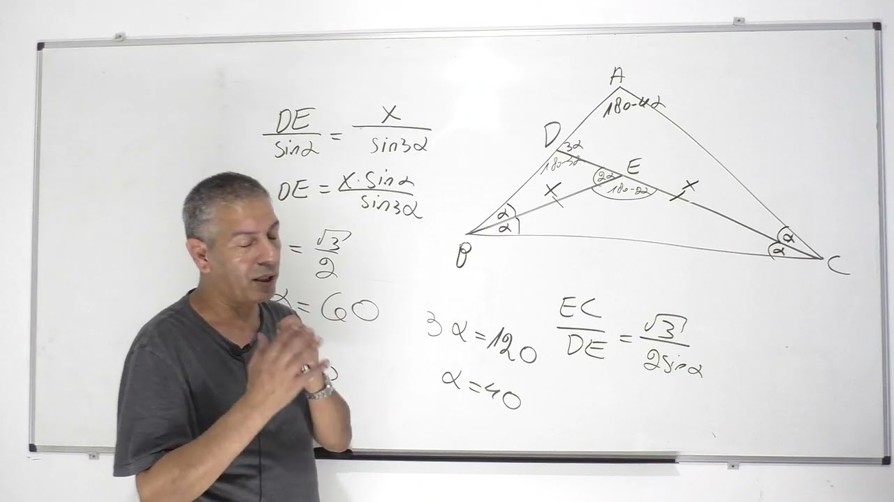 פתרון בגרות 581 חורף 2016 שאלה 5-טרגונומטריה עם מעגל.