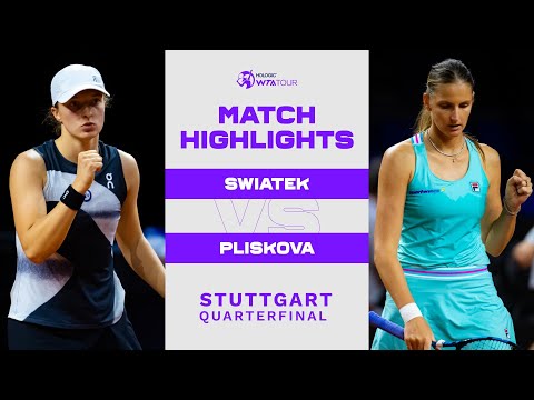 Iga swiatek vs. Karolina pliskova | 2023 stuttgart quarterfinal | wta match highlights