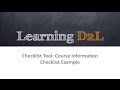 Checklist tool course information checklist 720 d2l brightspace