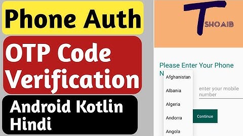 Firebase Phone Authentication Kotlin |Phone Authentication Firebase Android In Hindi |OTP Auth