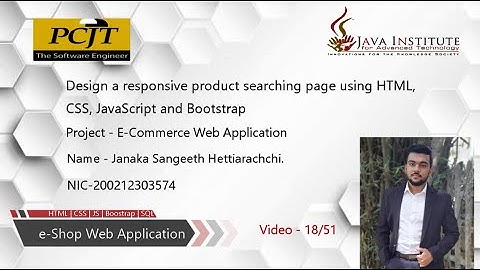 Web Project Task 18 | 1st Year | Semester 01 | Java Institute | Janaka Sangeeth