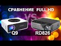 Touyinger Q9 VS RD826 (TD96) Сравнение Full HD проекторов для домашнего кинотеатра с Алиэкспресс