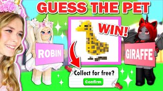 GUESS The PET To Get It *FORE FREE* In Adopt Me! (Roblox)