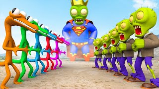 Plants vs Zombies 2 | Super-Man & Spider-Man VS Team Zombie & Rainbow Friends | 2D 3D Animation IRL