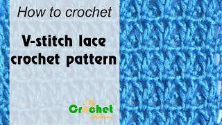 Blue V stitch lace crochet pattern - Free crochet pattern