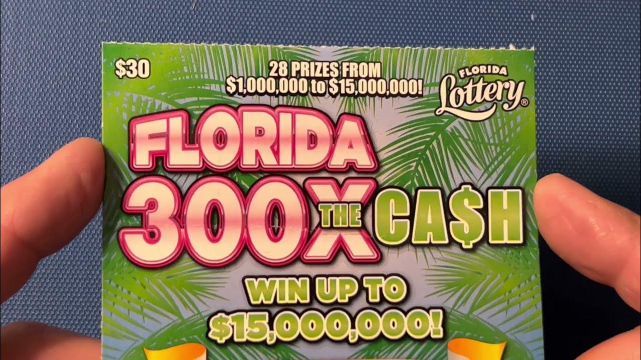 FLORIDA LOTTERY SCRATCH OFF WINNER 300X THE CASH YouTube