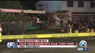 Palm Tran driver hits pole, then home