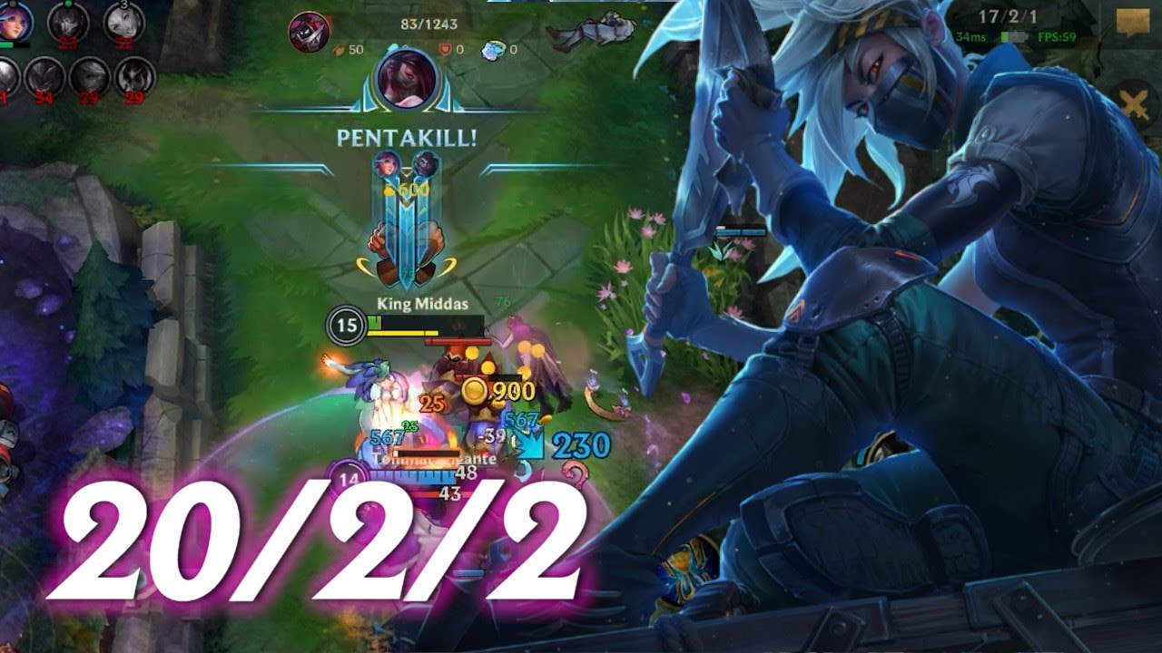 PLAY AKALI AND CARRY (PENTAKILL) -- WILD RIFT GAMEPLAY