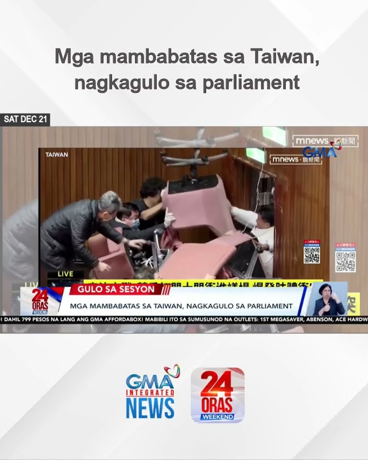 Mga mambabatas sa Taiwan, nagkagulo sa parliament | 24 Oras Weekend