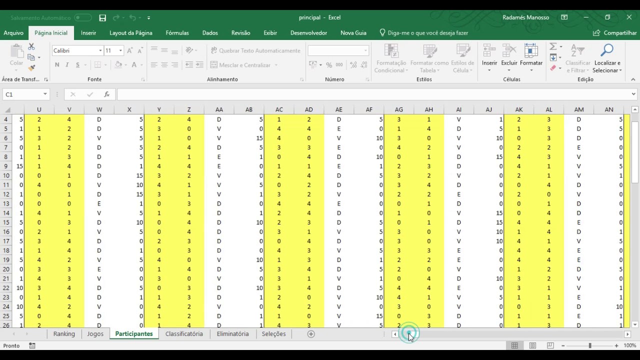 Tabela em excel da Copa do Mundo 2022 [automática] em Excel