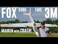 Fms  fox with reflex v2  3m  maiden flight  crash