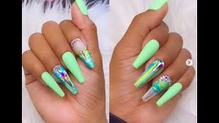 designing green marble press-on nails | watch me work