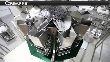 Packing machine with multihead weigher for weighing hardwares and plastic parts