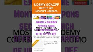 How To Get Up to 90%OFF Coupons on Udemy Courses | Udemy Discount Courses 2023 | shorts udemy
