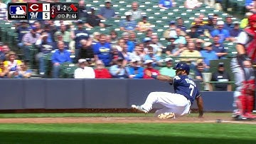 CIN@MIL: Thames scores on a throwing error in the 2nd