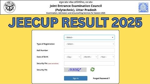 Jeecup Result 2025 Download || U.P. Polytechnic Result 2025 Download Link || Jeecup Counselling ||