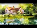 "Willy Lott's cottage reflection"  Watercolor painting