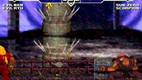 mugen evil ryu and evil ken vs Sub-Zero and  Scorpion