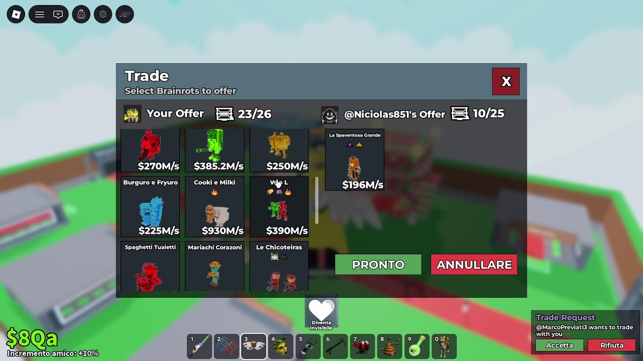 Faremo Trade E PVP Su Steal A Brainrot