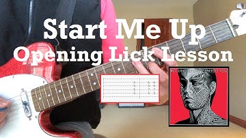 The Rolling Stones - Start Me Up - Guitar Lesson (Intro Riff) - Guitar Tab *Open G Tuning*