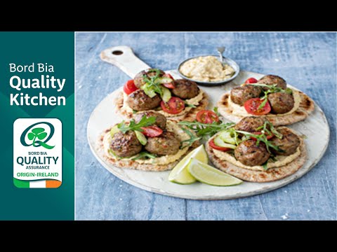 Lamb Koftas with Cherry Tomato and Cucumber Salad