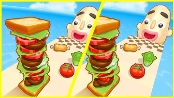 🟢 🟡 Sandwich Runner Vs Sandwich runner |Gameplay Android ios | Android Gameplay Video | NO. 42