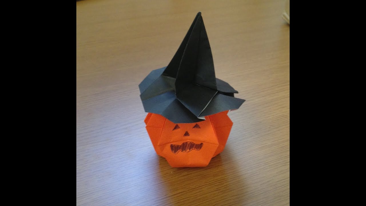 ハロウィン かぼちゃお化け 立体 折り紙 折り方 作り方 Origami Halloween Youtube