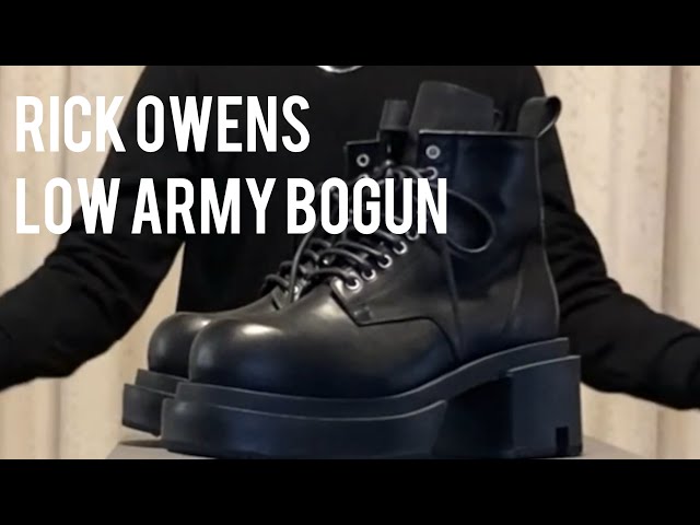 個性が光る◆Rick Owens◆ロー アーミー ボガン ショートブーツ 購入品紹介】RICK OWENS Low Army Bogun boots - YouTube