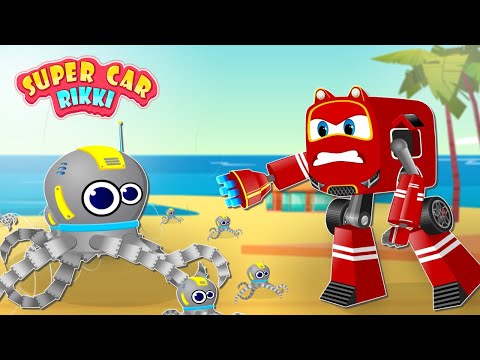 Supercar Rikki saves the City from the Invisible Aliens and Robo Baby Octopus