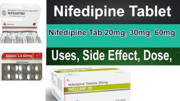 Nifedipine Tablet - Nifedipine 20 mg tablet - Depin 10-Adalat la 30mg, uses, side effect,dose, hindi