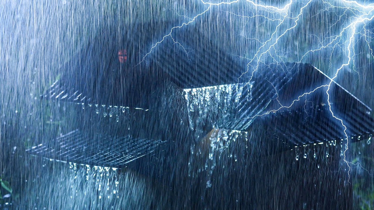 Duerme en 3 minutos con lluvia y truenos sobre techo de hojalata en ...