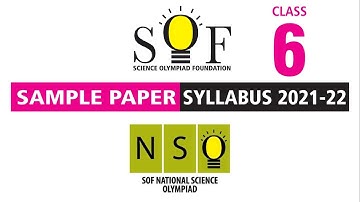 NSO Science Olympiad Class 6 Sample Paper 2021-22