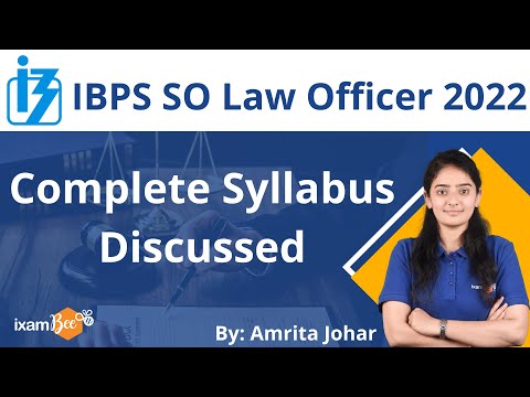 IBPS SO Law Officer 2022  | Complete Syllabus discussed | By Amrita Kaur